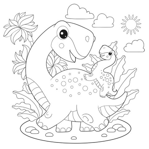 Bemalbares selbstklebendes Poster - Dinosaurier