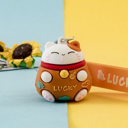 Edo Sleutelhanger Lucky Cat, 3x2,5cm, soft plastic, mix 12pcs