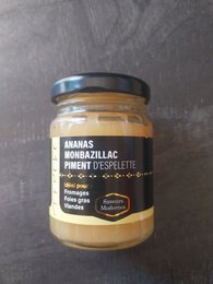 Chutney with pineapple and Espelette pepper, made with Monbazillac wine. Sweet and spicy flavor profile.