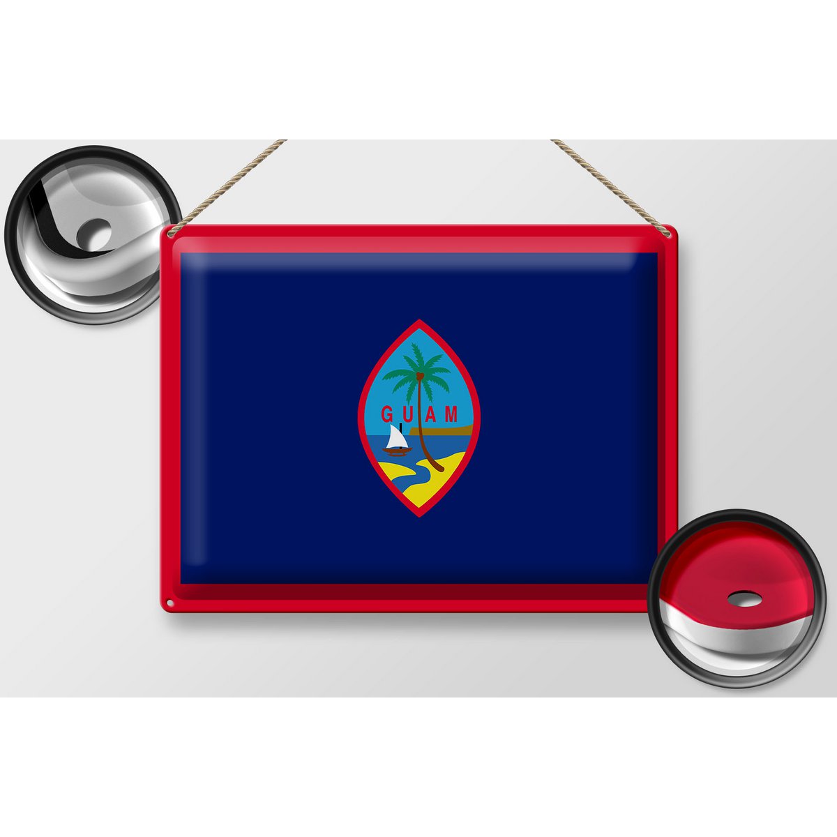 Tin Sign Flag of Guam 40x30cm Flag of Guam