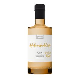 Organic elderflower syrup from Lake Constance, a sweet and floral syrup perfect for mixing into drinks or drizzling over desserts.