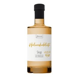Organic elderflower syrup from Lake Constance, a sweet and floral syrup perfect for mixing into drinks or drizzling over desserts.