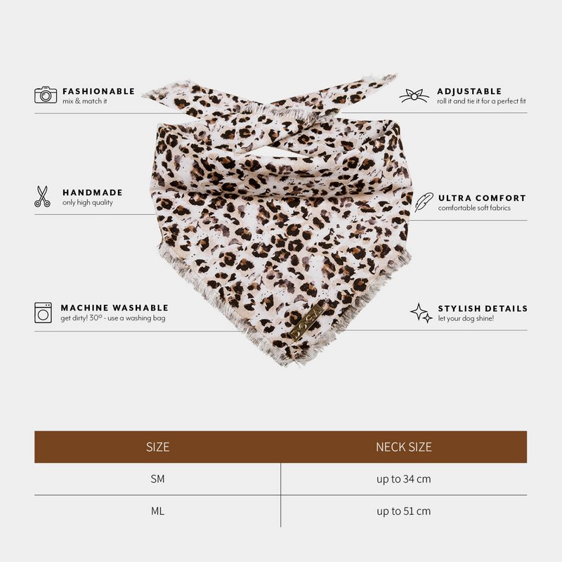 Hundebandana Leopard Braun