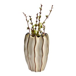 Vase aus Keramik, Beige (B/H/T) 15x21x15cm