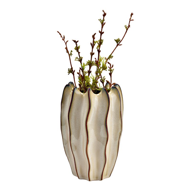 Vase aus Keramik, Beige (B/H/T) 15x21x15cm