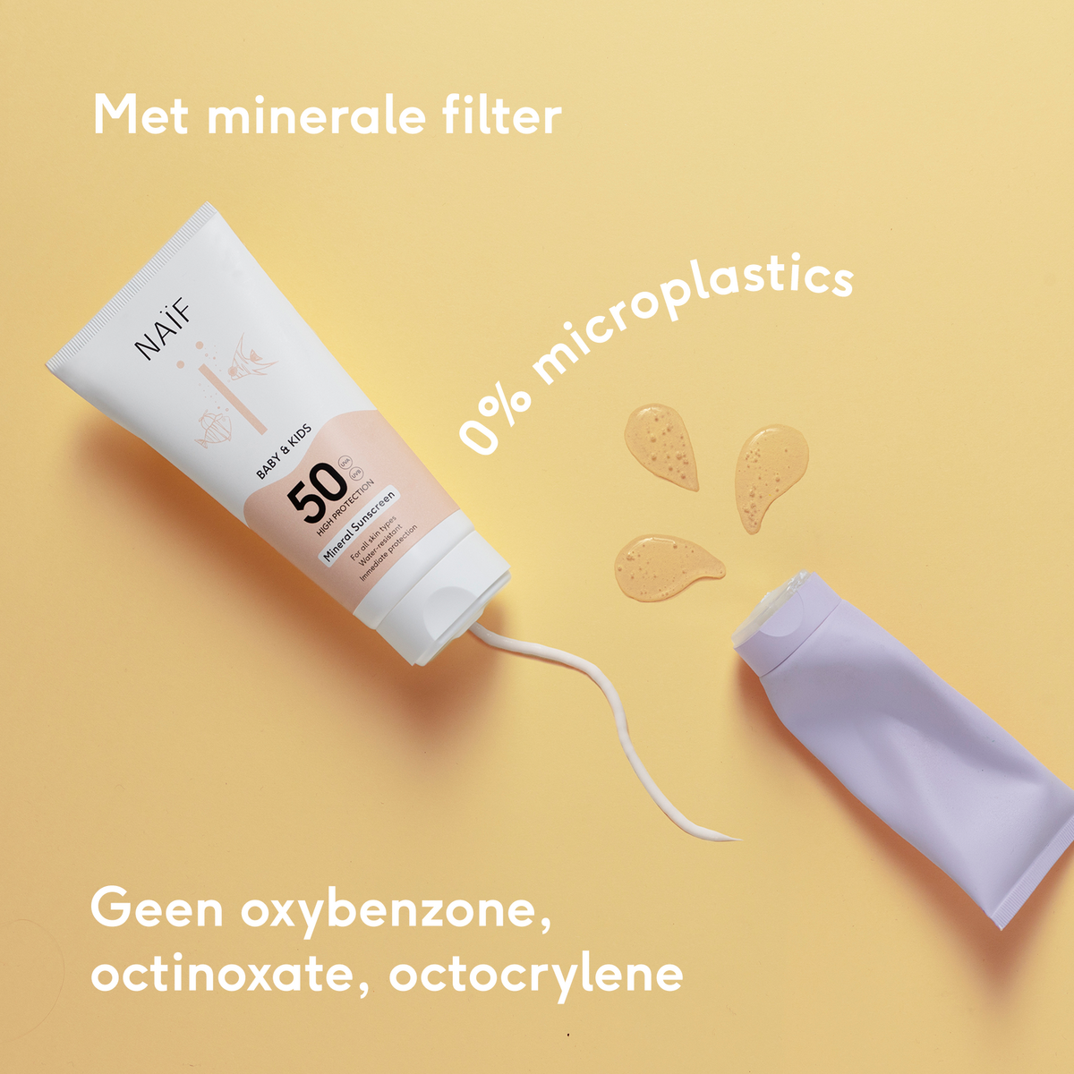 Naïf Mineral Sunscreen 0% perfume for Baby & Kids SPF50 100ML