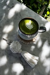 De Pompom-sleutelhanger - Wit
