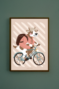 Poster kinderkamer - Koetje Suusie boerderijdier