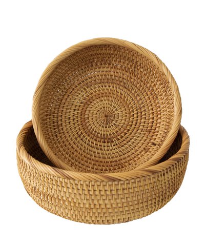 Weidenbrot Obstschale Körbe | Tisch-Rattan-Gewebe-Schalen für Partyservice und Präsentation