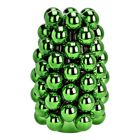 Vase Bubble aus Porzellan, Dunkel Grün (B/H/T) 16x24x16cm