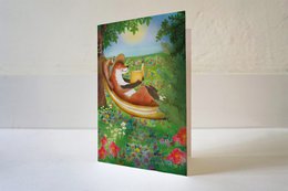 Greeting card Chilling in hammock