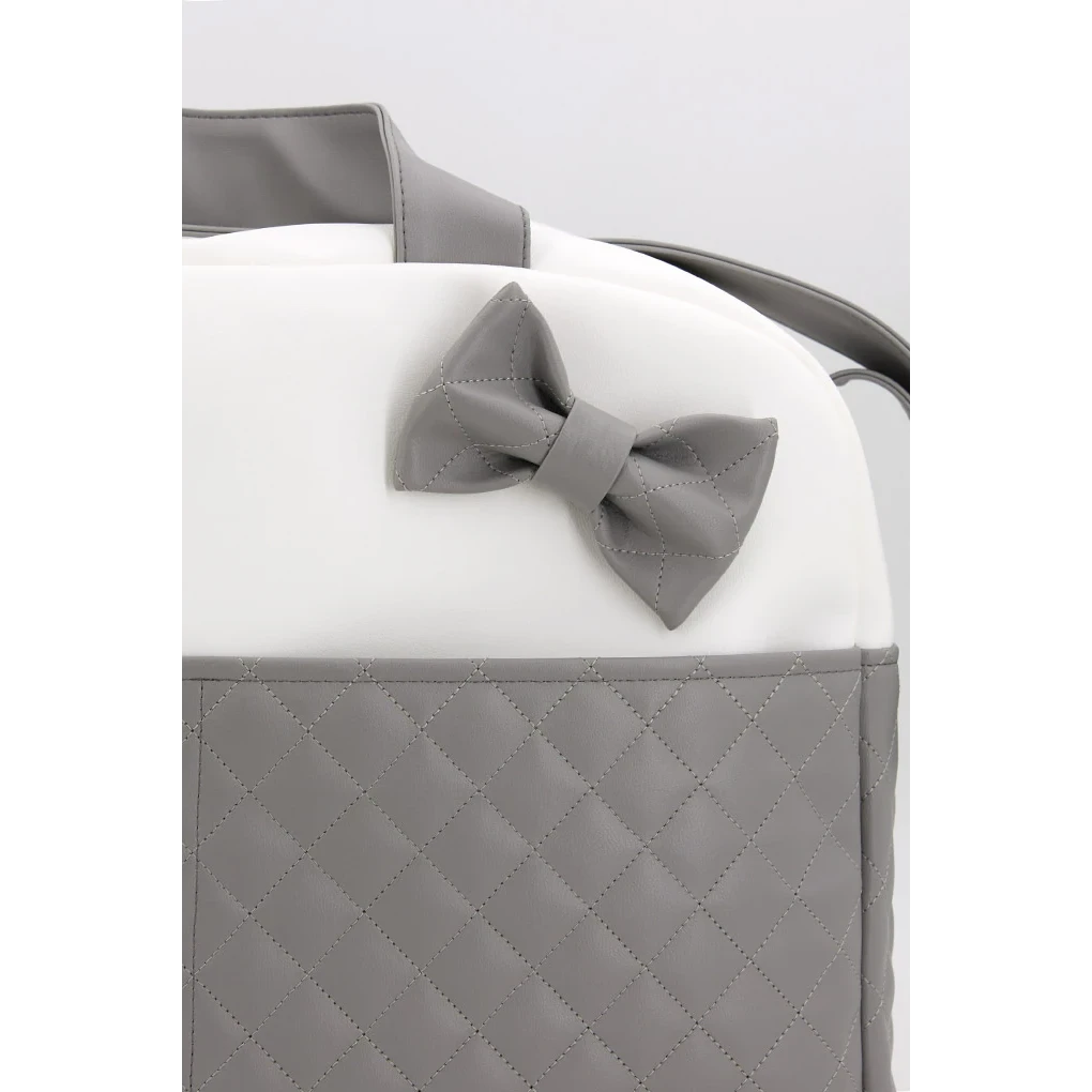 Sac de maternité matelassé pour bébé avec nœud, bleu