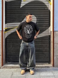 T-shirt Nera Boxy Fit 200gsm "Vision Restricted" | Horda® Eye Graphic