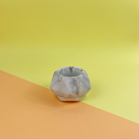 Small Plant Pot • HEXAGONAL XS • White Marble