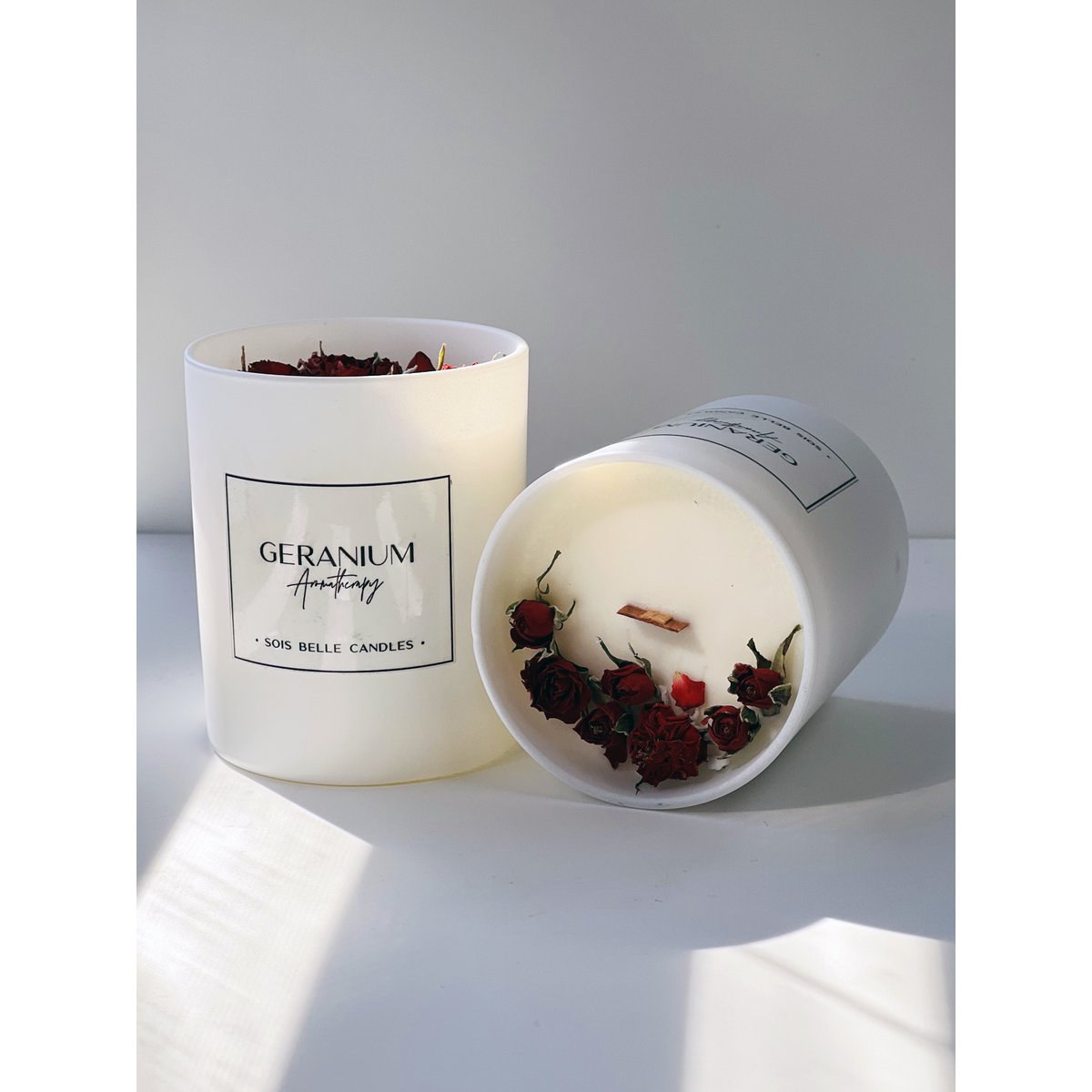 Geranium aromatherapy candle