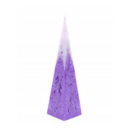 CanVela Zweifarbige Pyramide aus Pflanzenwachs Weiß-Flieder