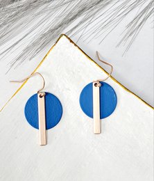 Pendientes - Fun - oro mate - azul celestial