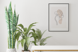 Poster di peonia astratta Boho