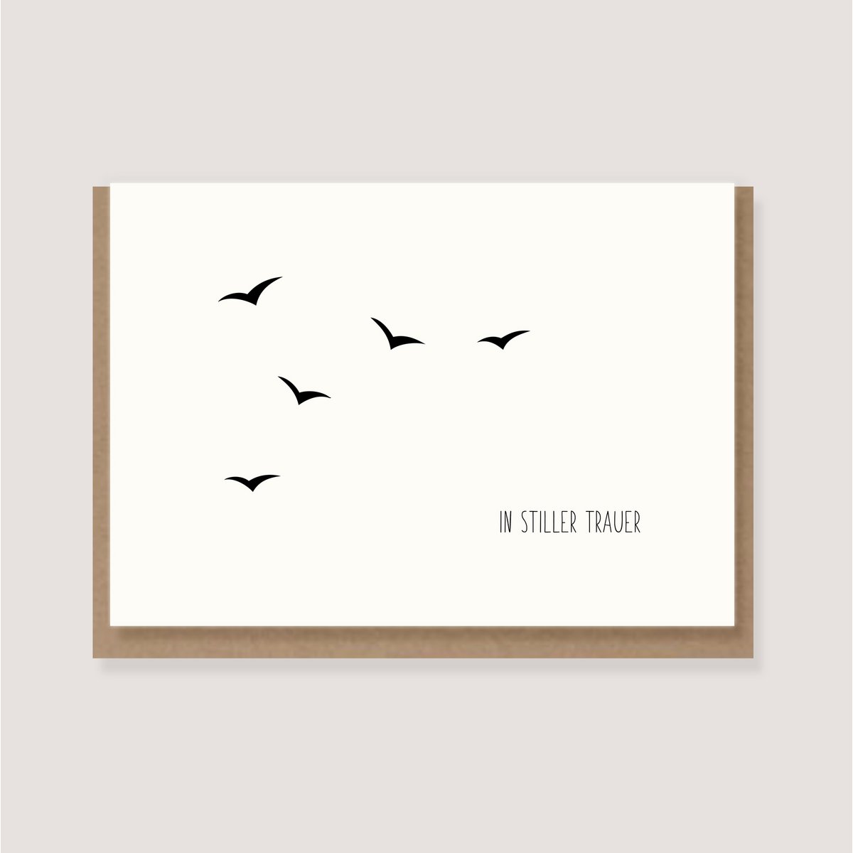 Vouwkaart met envelop - "Vogels - In stille rouw"