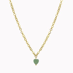 Nature Lover Necklace | Link chain with green heart