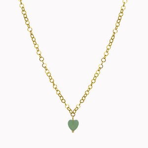Nature Lover Necklace | Link chain with green heart