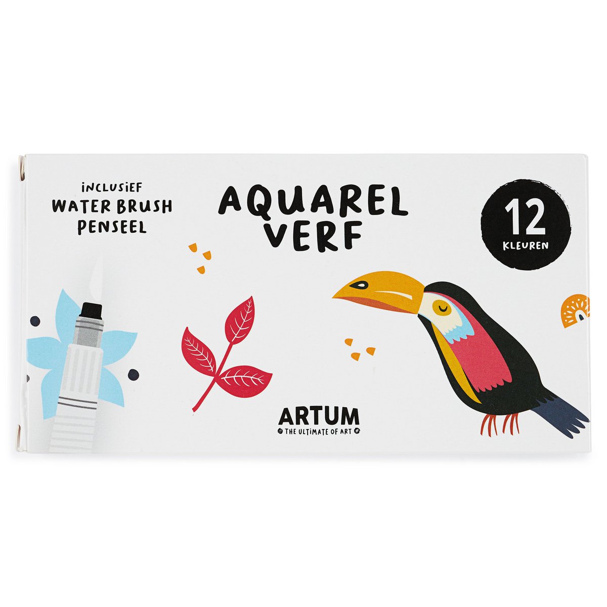 Watercolor Paint Set with 12 Colors