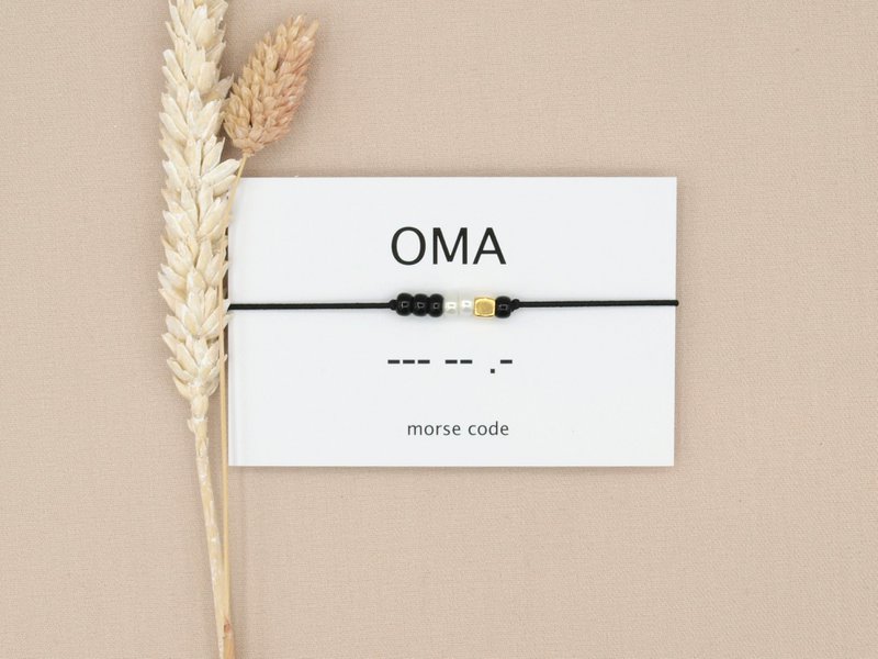 Morse code armband Oma (zilver,rosé goud,goud)