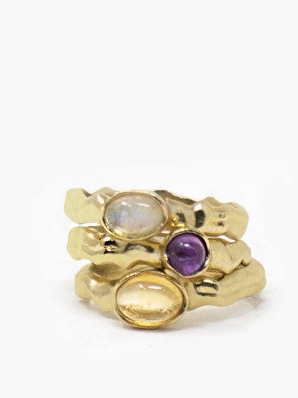 Cosmo Conjunto de tres anillos multicolor
