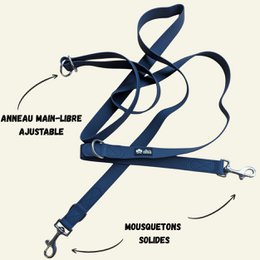 Waterproof multi-position leash Night blue