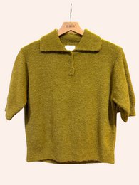 Pull col polo manches courtes en alpaga