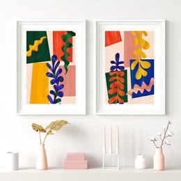 Foglia astratta colorata 1 stampa artistica
