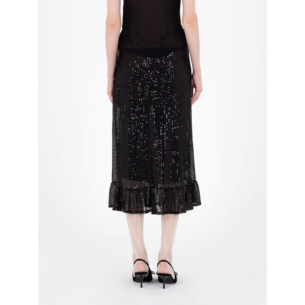 Gonna longuette nera con paillettes Esteem