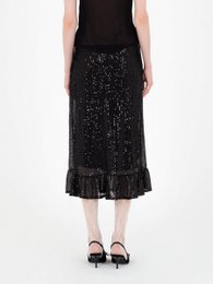 Gonna longuette nera con paillettes Esteem