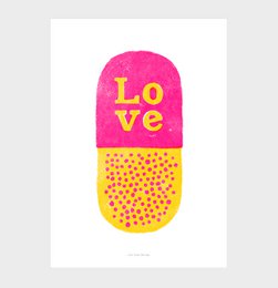 Love pill wall art print