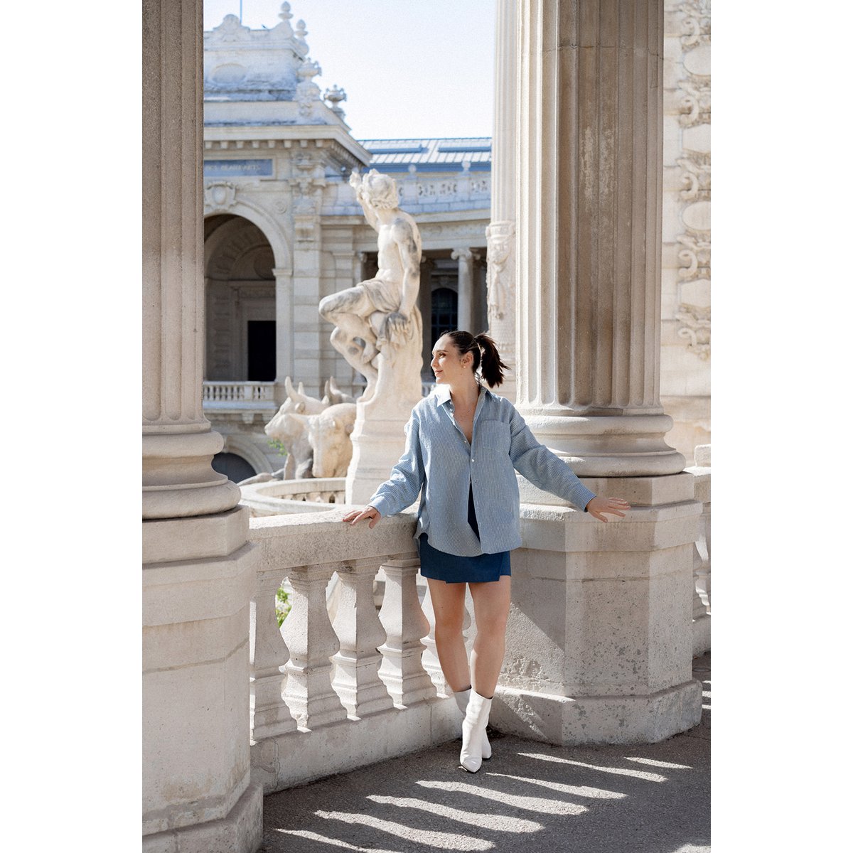 Camicia e cuori a strisce di cotone
