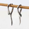 Unique Green-eye Cobra Design Earrings - Gold & Silver