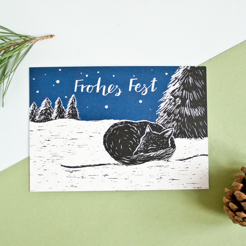 Christmas card fox
