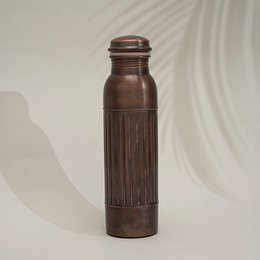 Puur koperen waterfles dot lining antique ± 950 ml (zware uitvoering)