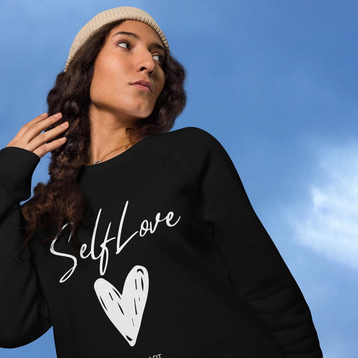 Økologisk sweatshirt SELF LOVE Unisex økologisk raglan sweatshirt