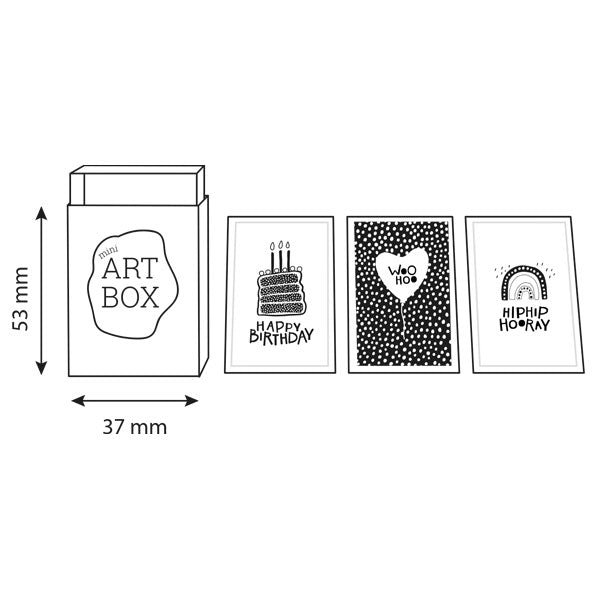 DIY Mini Art - Joyeux Anniversaire (4 pcs)