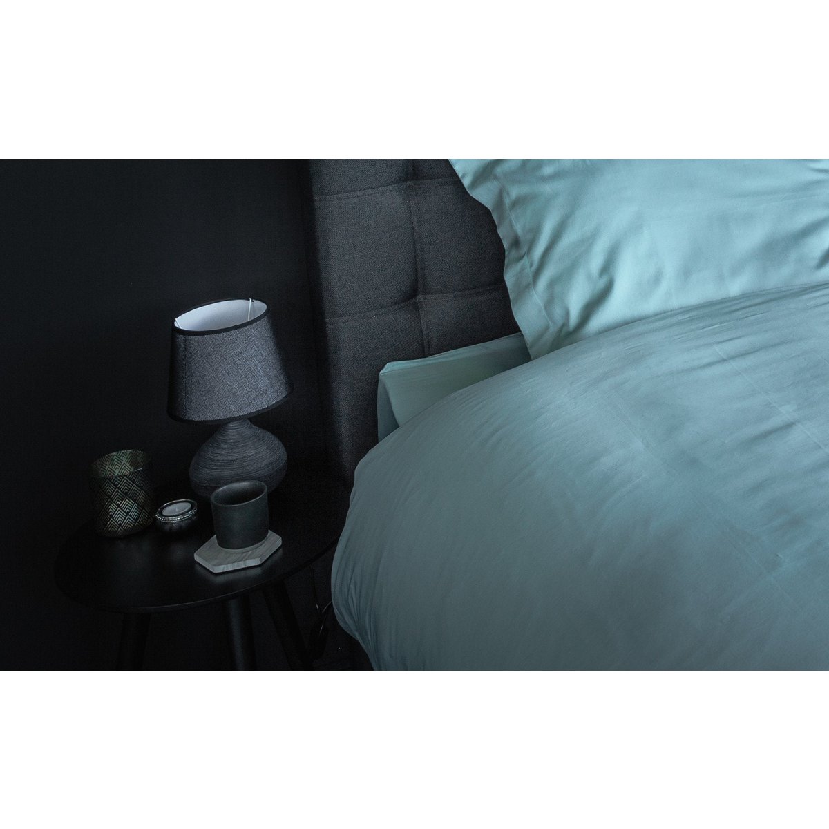 100% Cotton Satin Fitted Sheet Mineral Mint