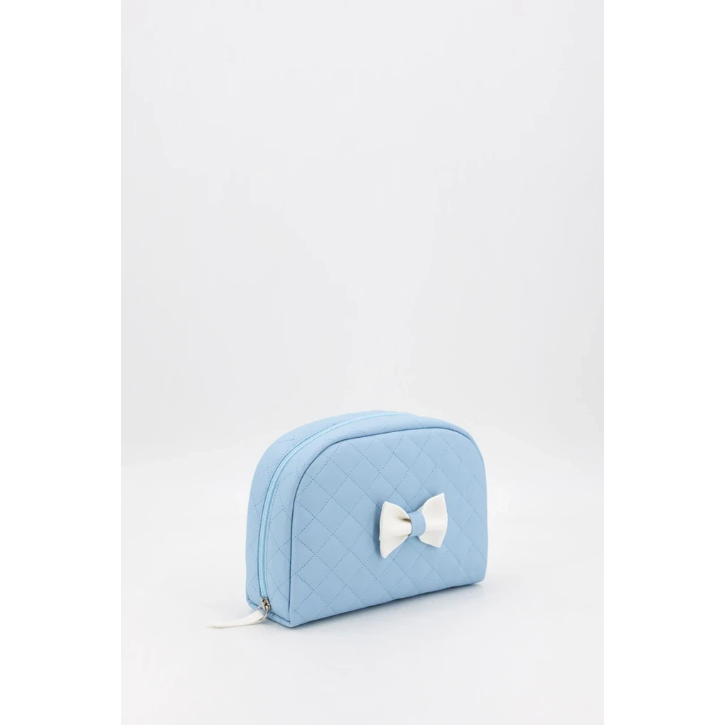 Trousse de toilette matelassée pour bébé avec nœud, rose