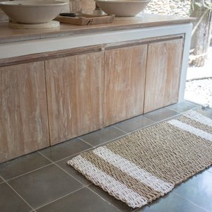 Zeegras tapijt 120x60 cm SEWU | Gestreept vloerkleed van zeegras