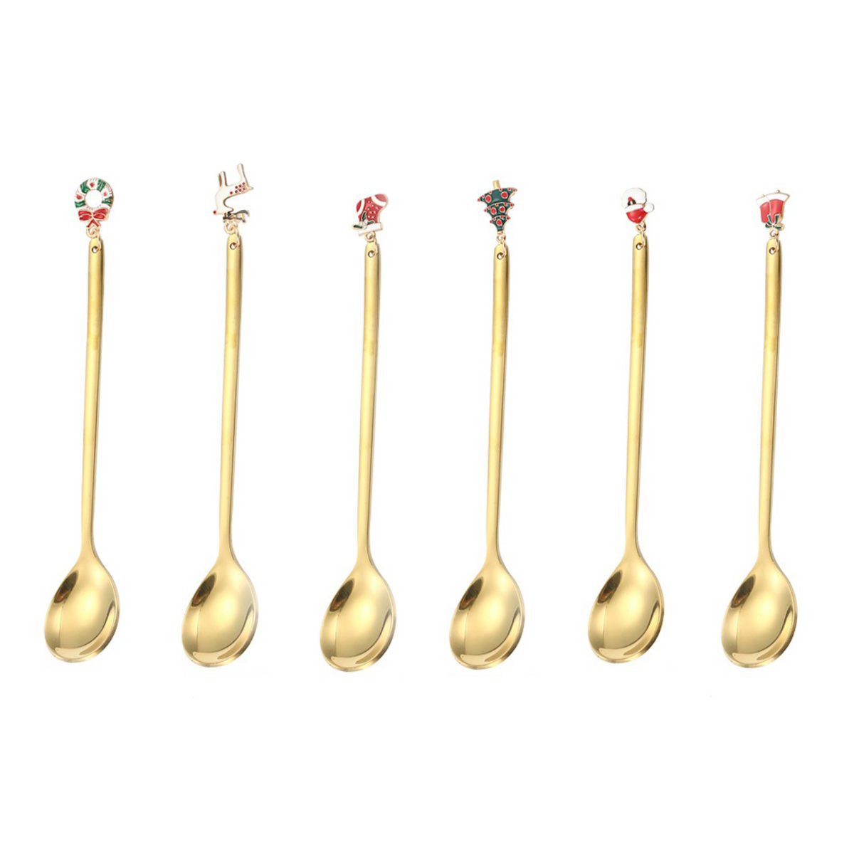 Golden Xmas Dessert Lepel 14 cm set van 6 stuks Isabelle Rose