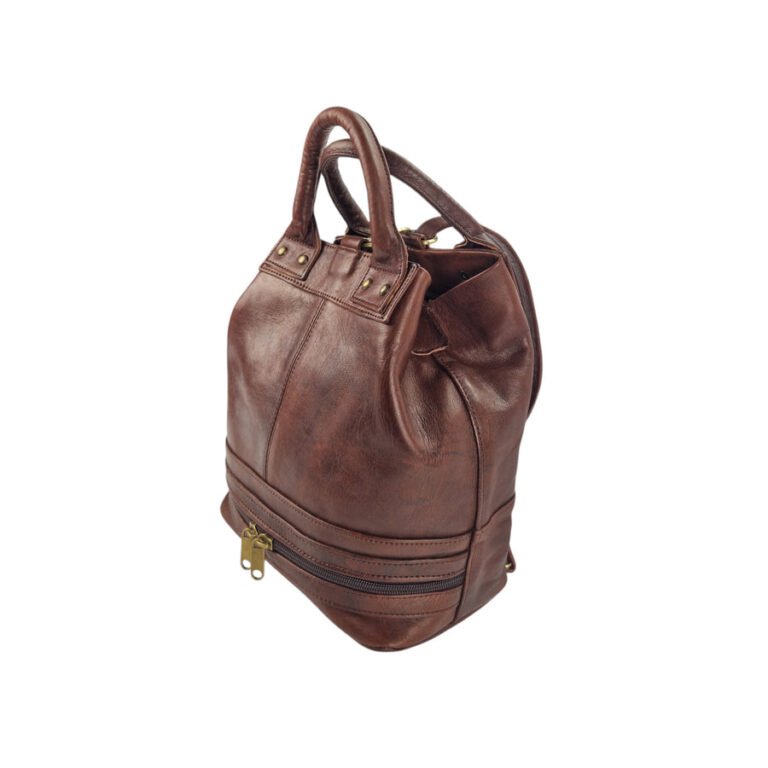Sac à dos et sac à bandoulière convertible en cuir marocain souple