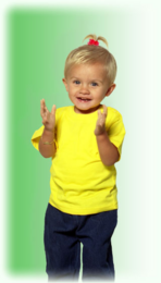 Yellow baby t-shirt, size 62, with a smiling baby wearing the shirt.