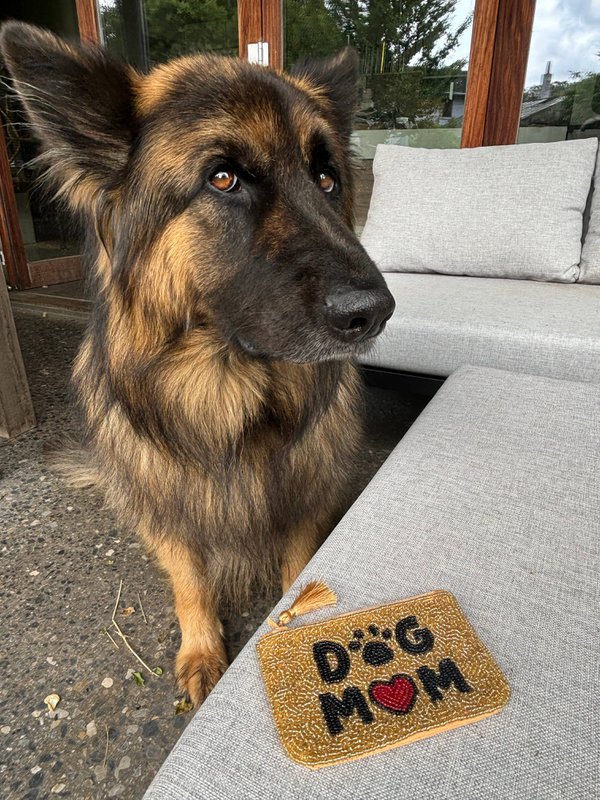 Håndlavet beaded Hunde Mom Pouch * Gave *
