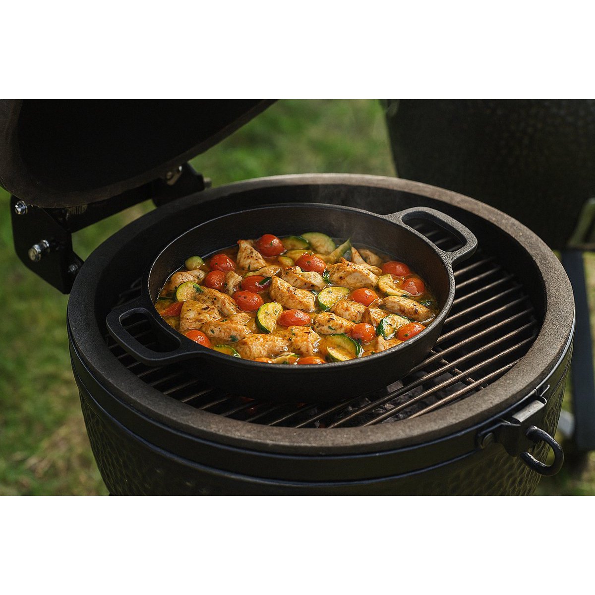 Partita para servir de hierro fundido Ø 20 x 4 cm - Pan de parrilla hierro fundido para cada barbacoa - negro