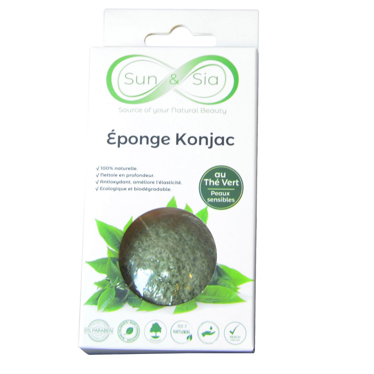 Natural Konjac Sponge for Green Tea Face