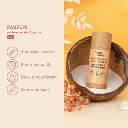 Solid perfume sweetened with kokum butter